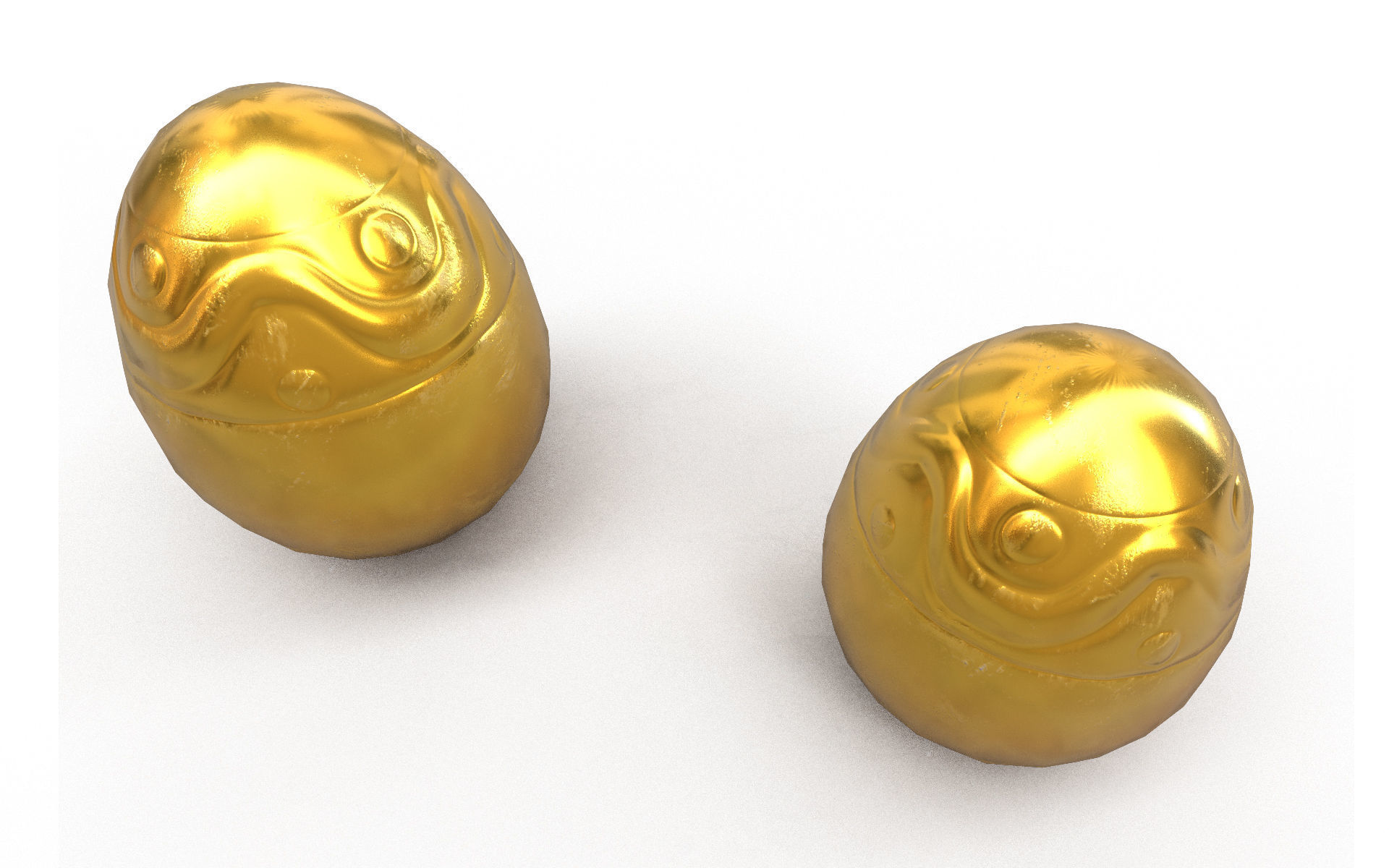 Golden Egg Low-poly 3D model_5