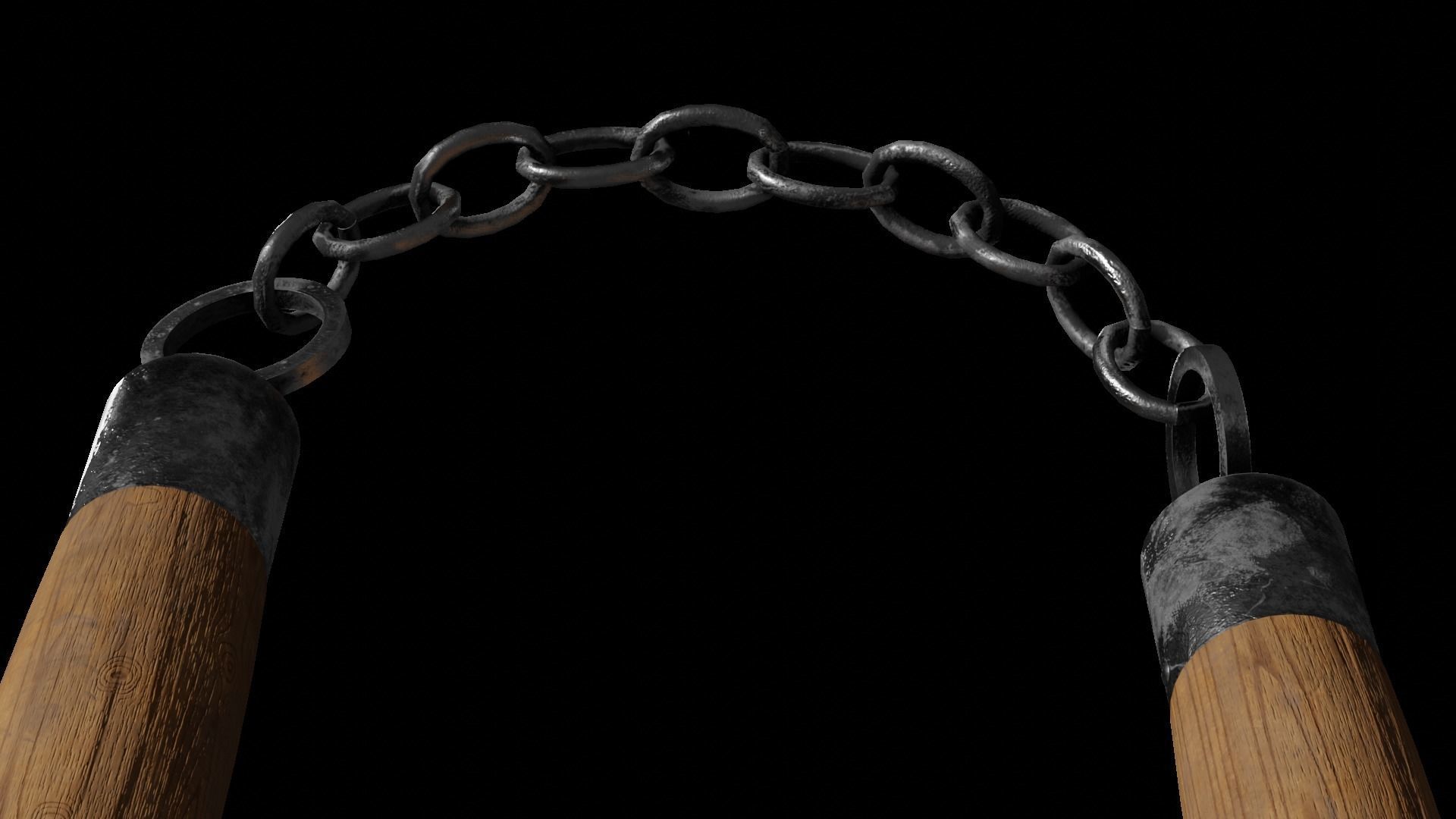 Nunchaku Rigged 3D model_4