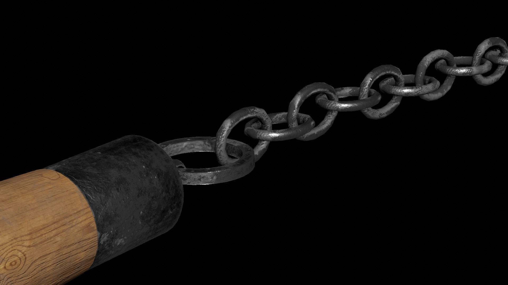 Nunchaku Rigged 3D model_6