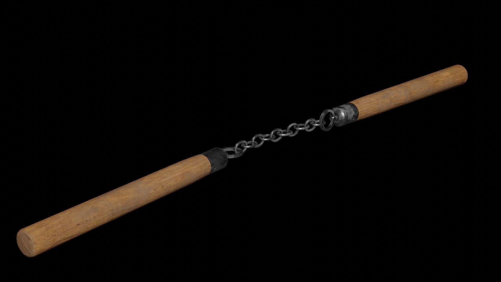 Nunchaku Rigged 3D model_3