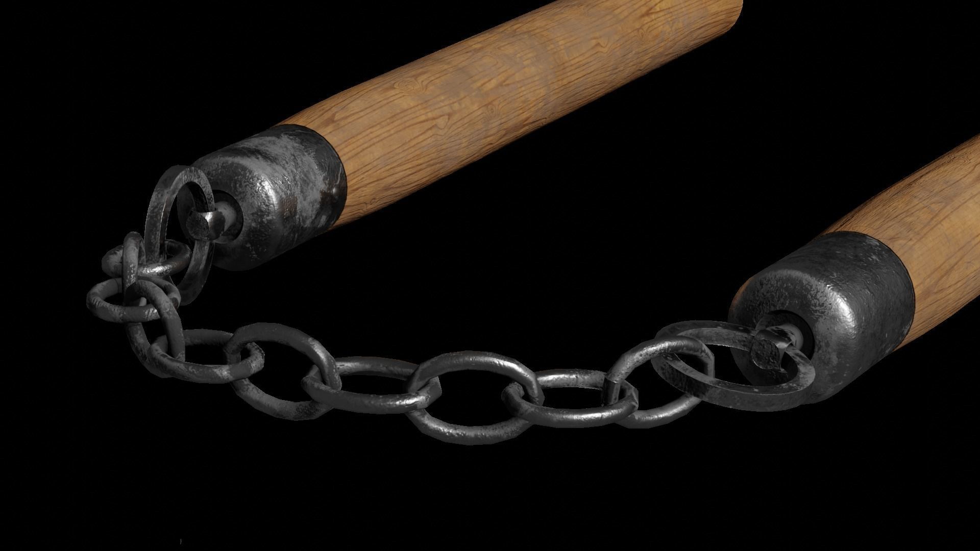 Nunchaku Rigged 3D model_2