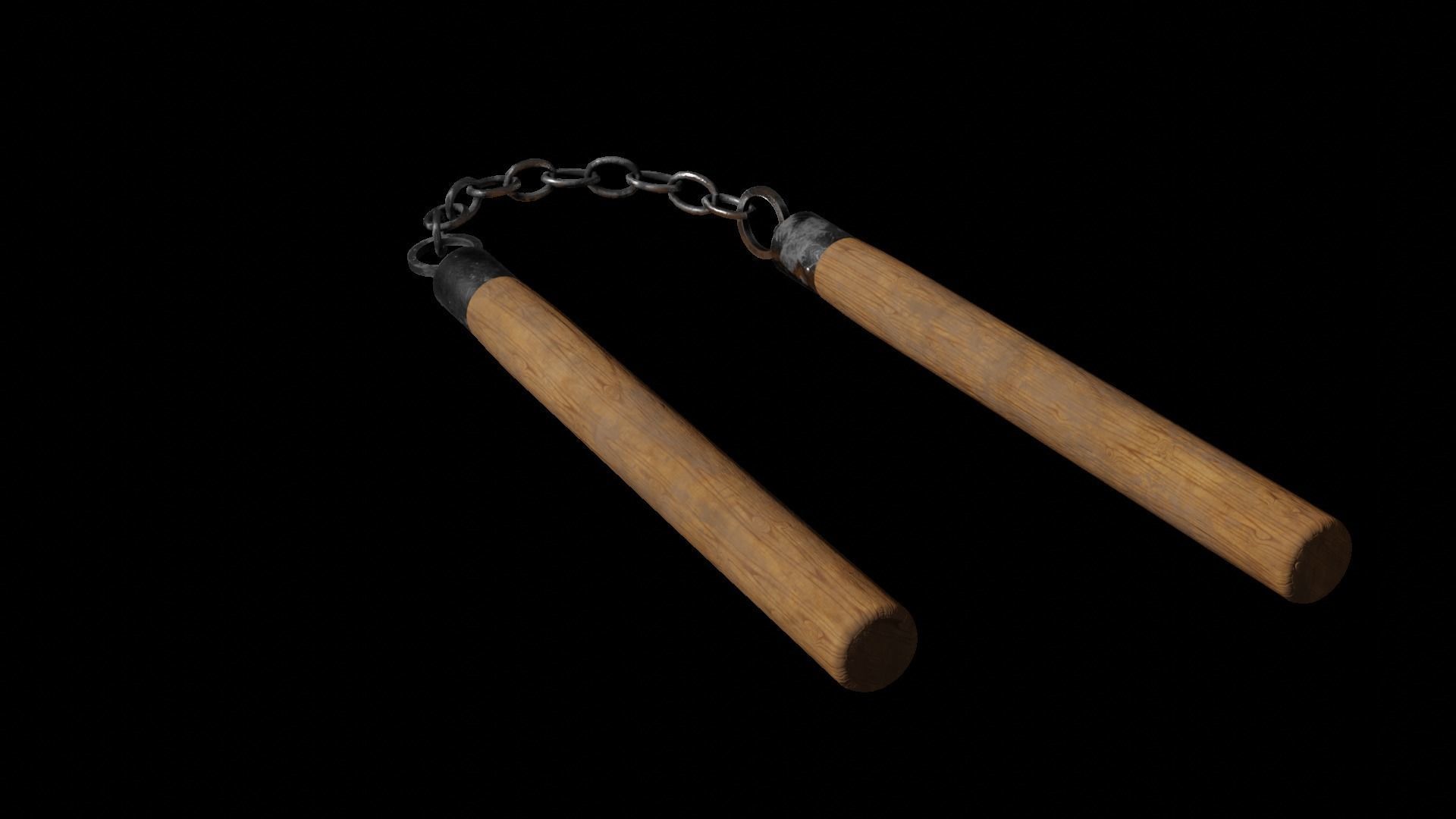 Nunchaku Rigged 3D model_10