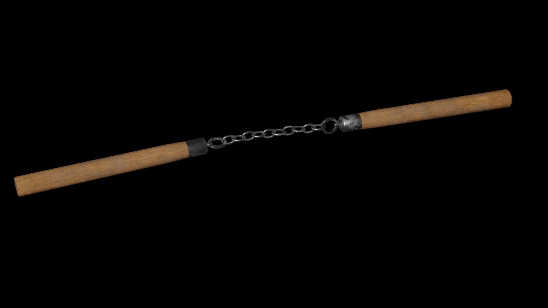 Nunchaku Rigged 3D model_8