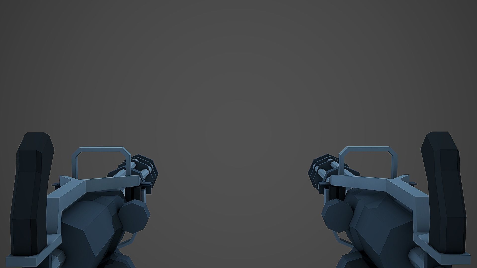 Stylized Minigun Low Poly Mobile Ready Low-poly 3D model_6