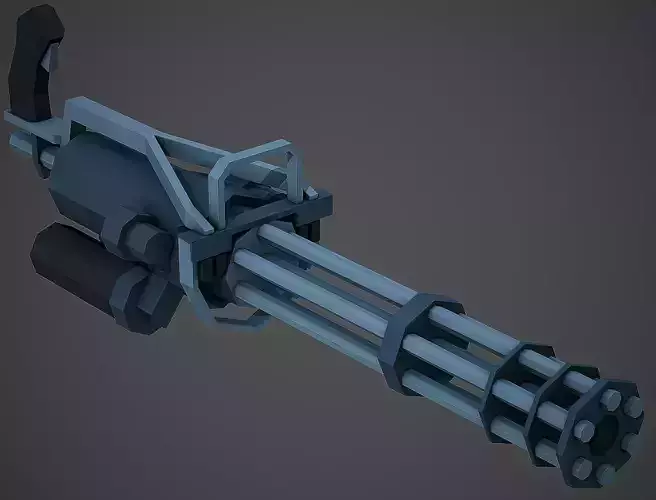 Stylized Minigun Low Poly Mobile Ready Low-poly 3D model Stylized Minigun Low Poly Mobile Ready Low-poly 3D model