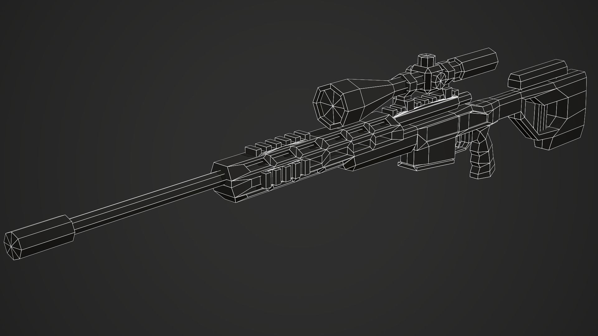 Stylized Orsis T-5000 Sniper Low Poly Mobile Ready Low-poly 3D model_7