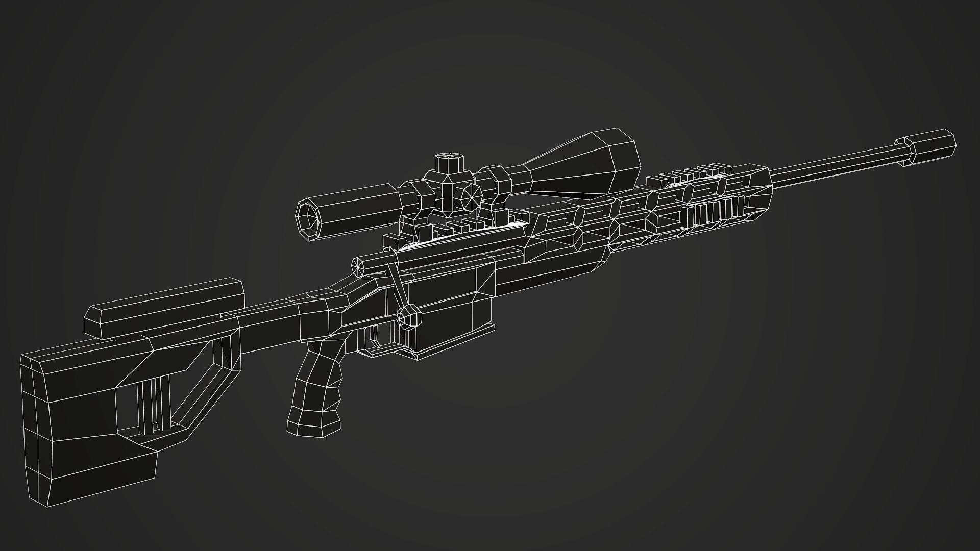 Stylized Orsis T-5000 Sniper Low Poly Mobile Ready Low-poly 3D model_6