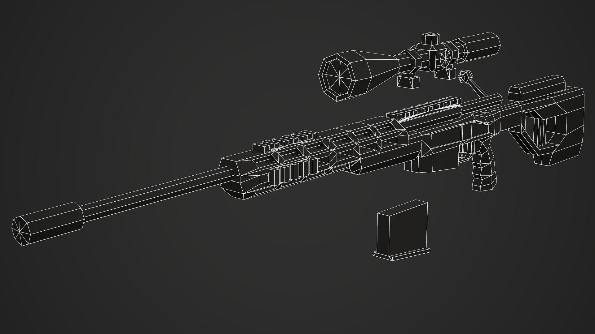 Stylized Orsis T-5000 Sniper Low Poly Mobile Ready Low-poly 3D model_9