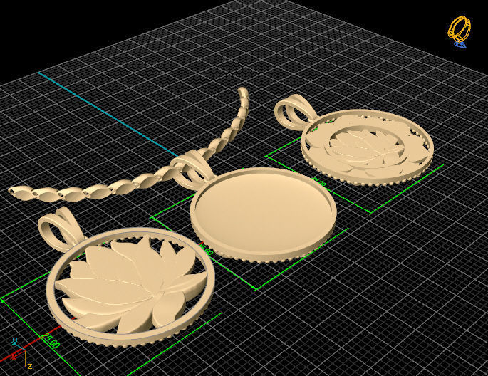 lotus pendant  Silver Gold  Print 3D print model_6