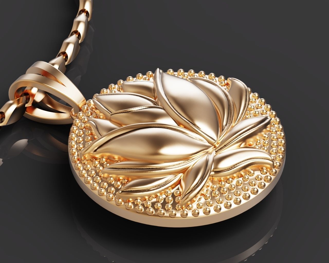 lotus pendant  Silver Gold  Print 3D print model_9