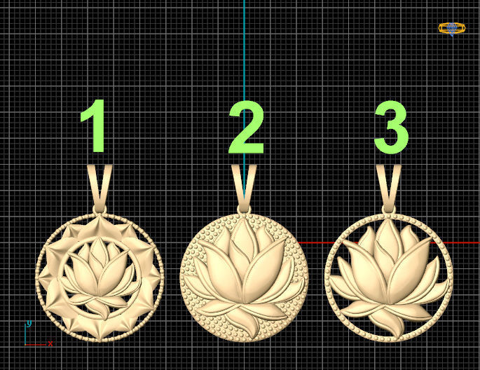 lotus pendant  Silver Gold  Print 3D print model_4