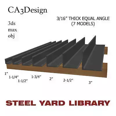 3 16in Thick Equal Angle 3D model