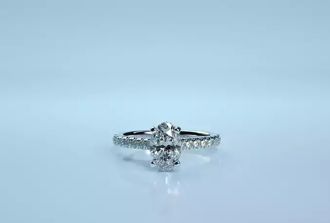 Oval Stone Engagement Ring 