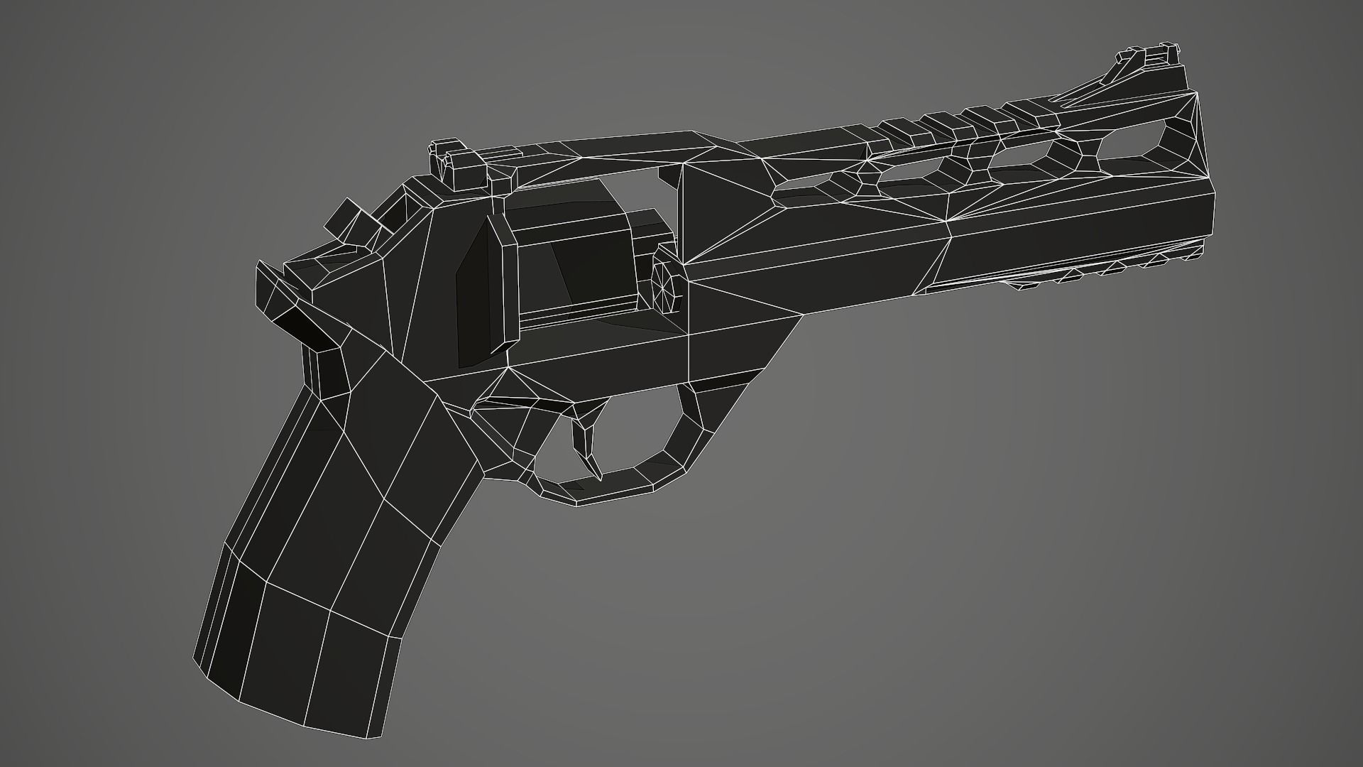 Stylized Rhino 60 DS Revolver Low Poly Mobile Ready Low-poly 3D model_11