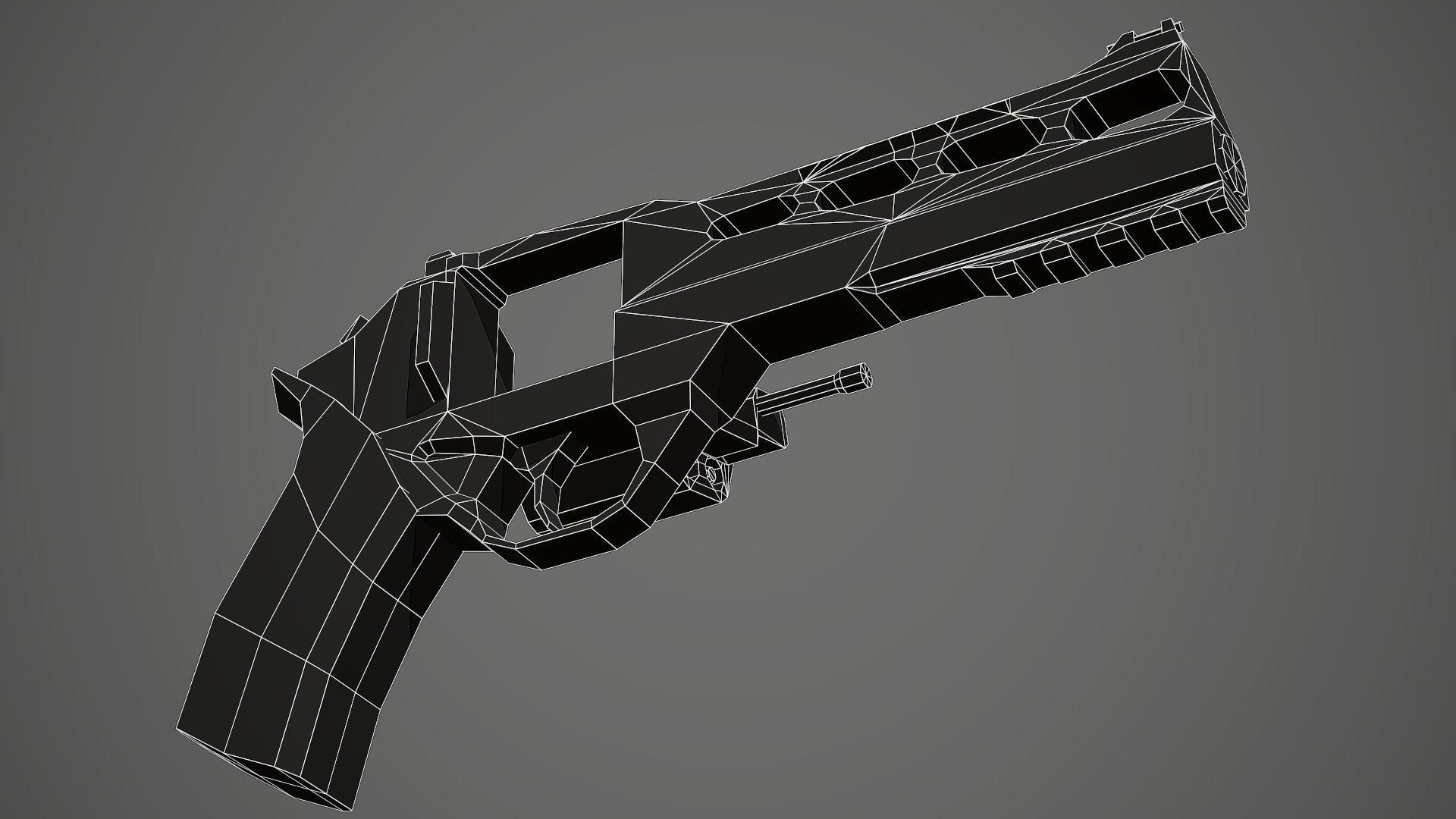 Stylized Rhino 60 DS Revolver Low Poly Mobile Ready Low-poly 3D model_12
