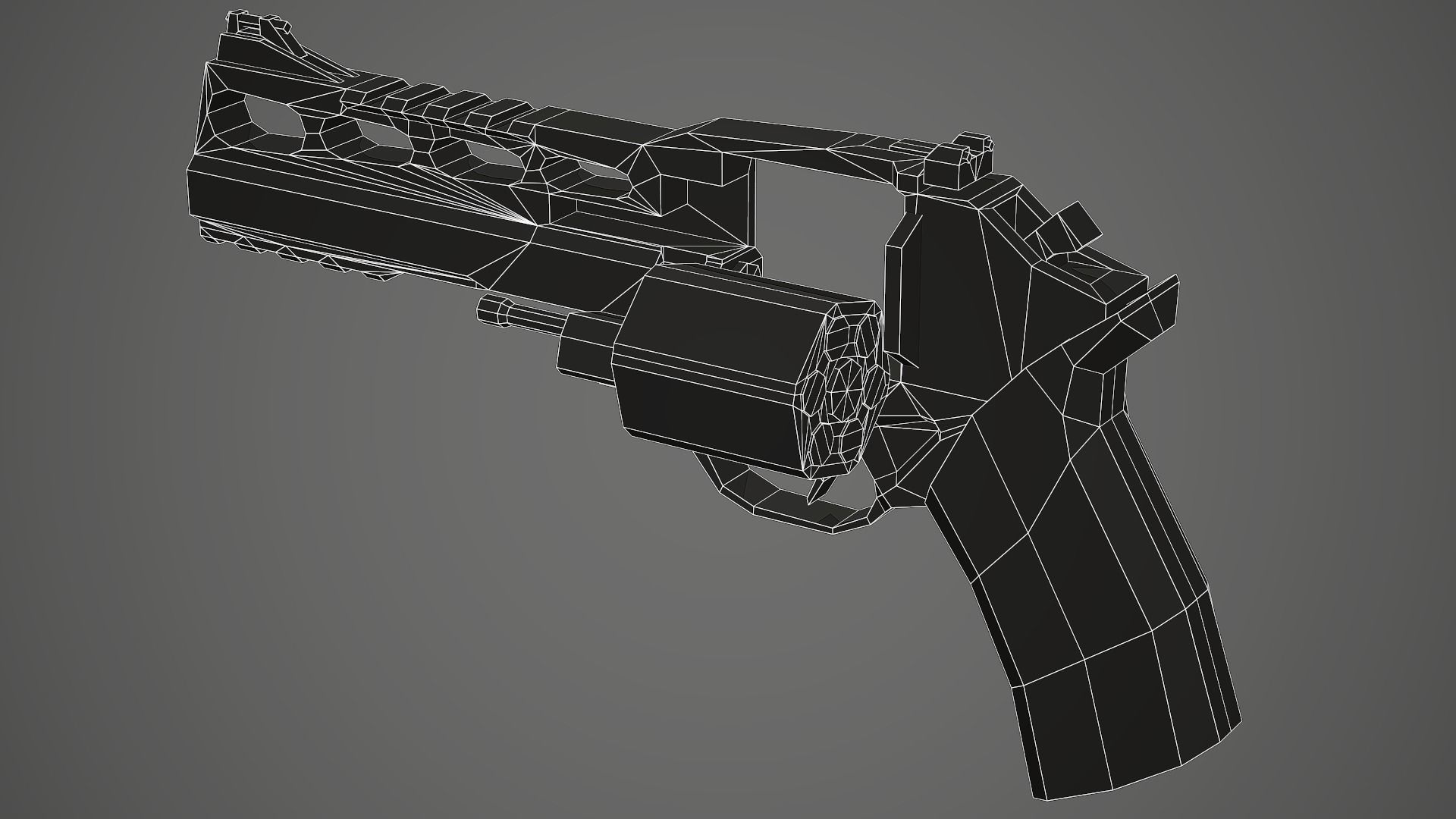 Stylized Rhino 60 DS Revolver Low Poly Mobile Ready Low-poly 3D model_10