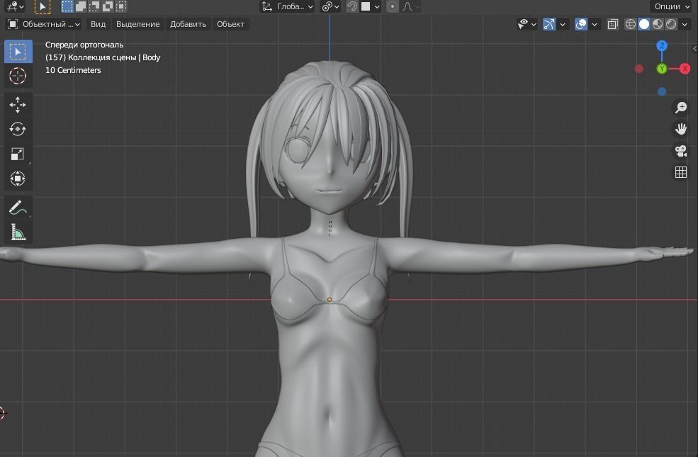 Anime girl model  3D model_3