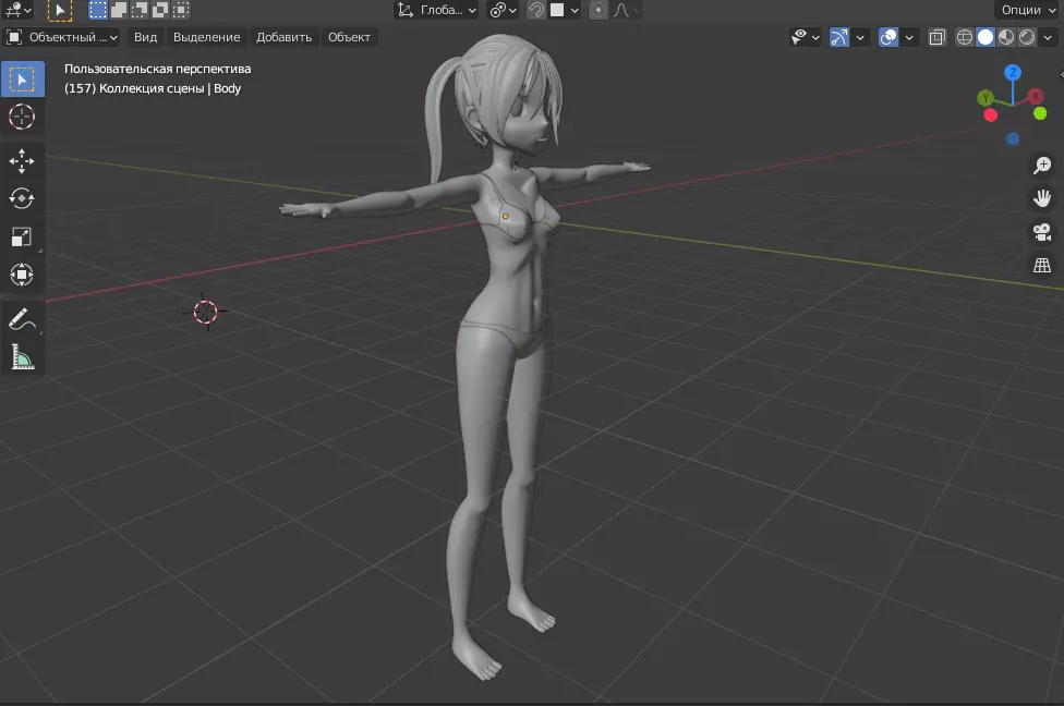 Anime girl model  3D model_0