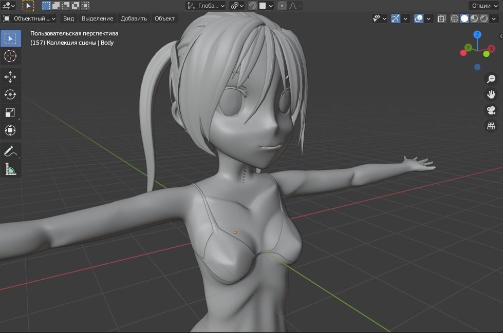 Anime girl model  3D model_2