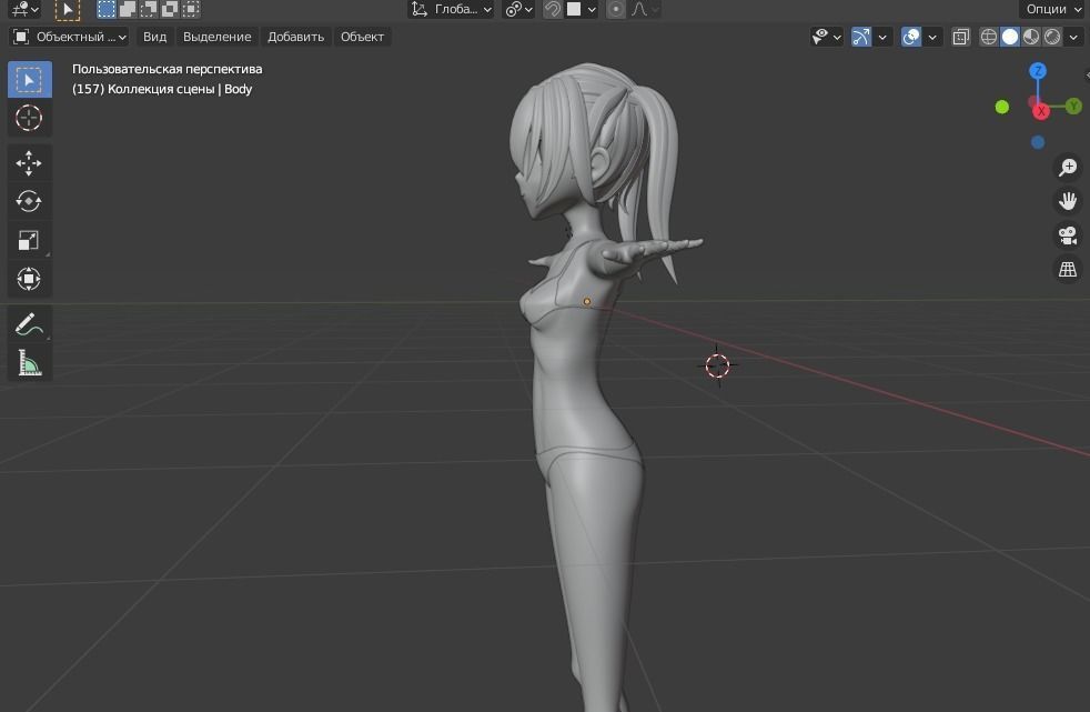 Anime girl model  3D model_4