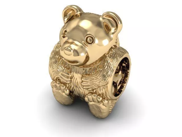 Bears teddy bear charm gold 3D print model