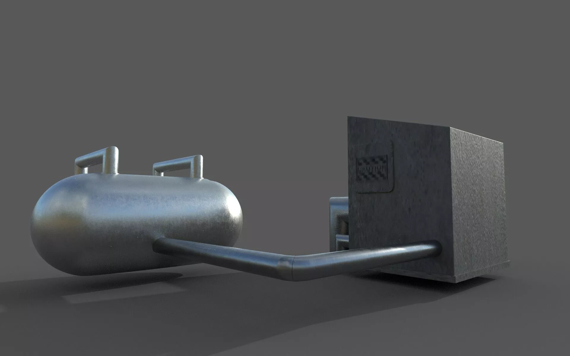 reservatory metal tank and pipe Free 3D model