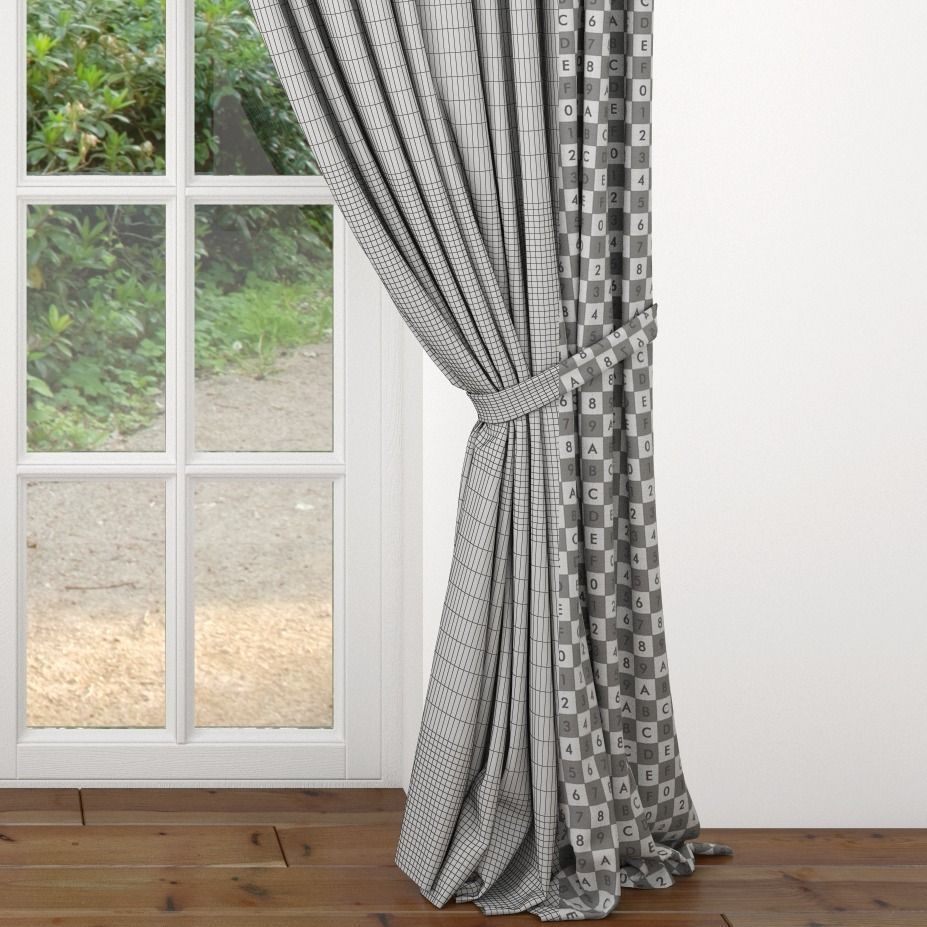 Curtain curtains 3D model_3