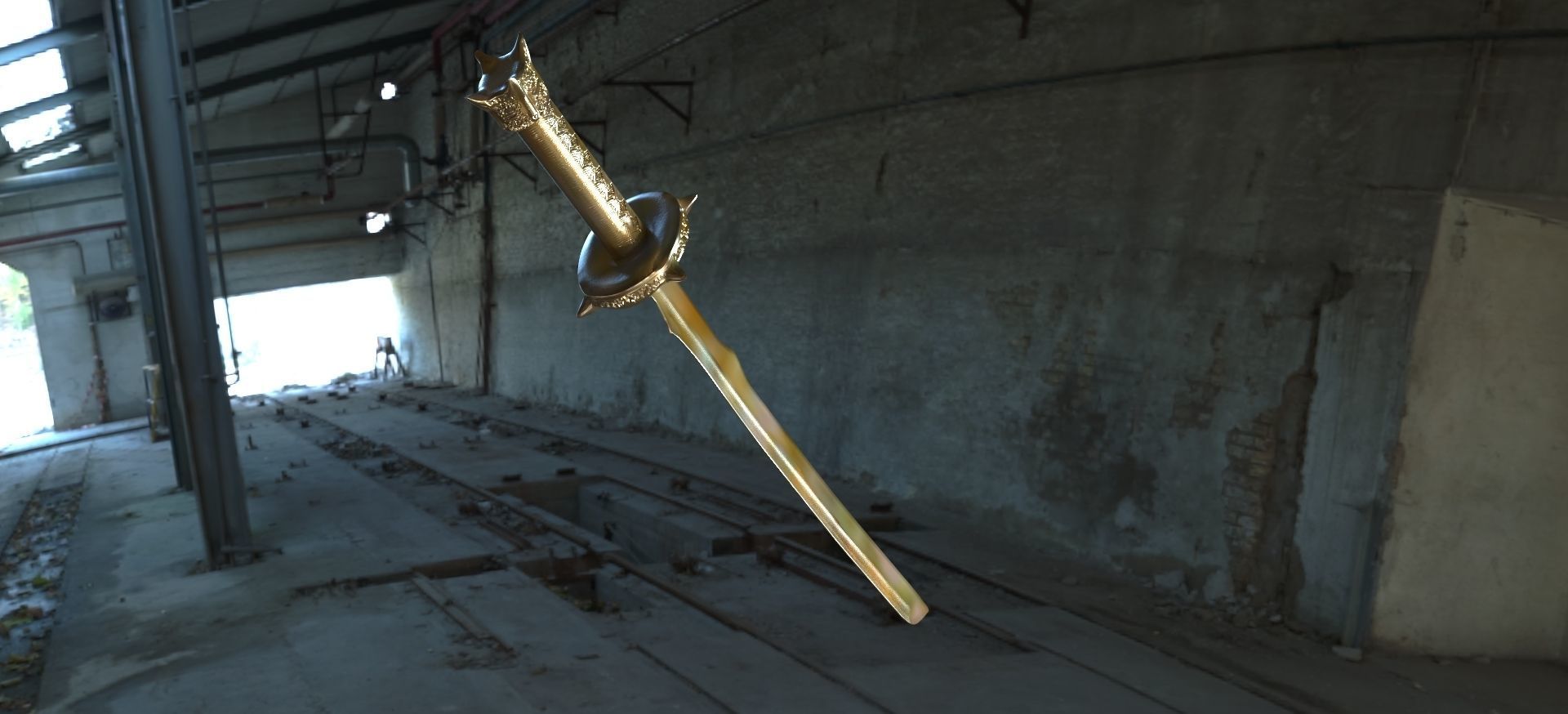 Ninja Sword Fantasy pyramid sword 3D model_2