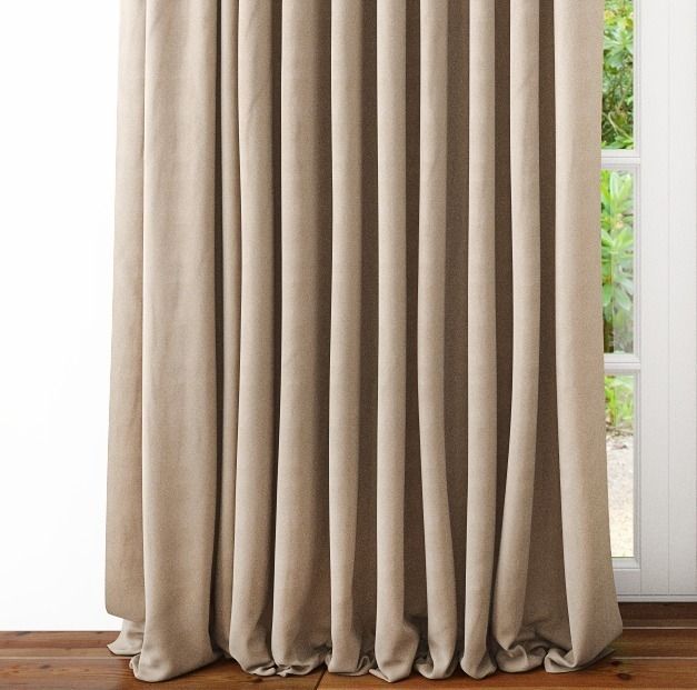 Curtain velvet 3D model_2