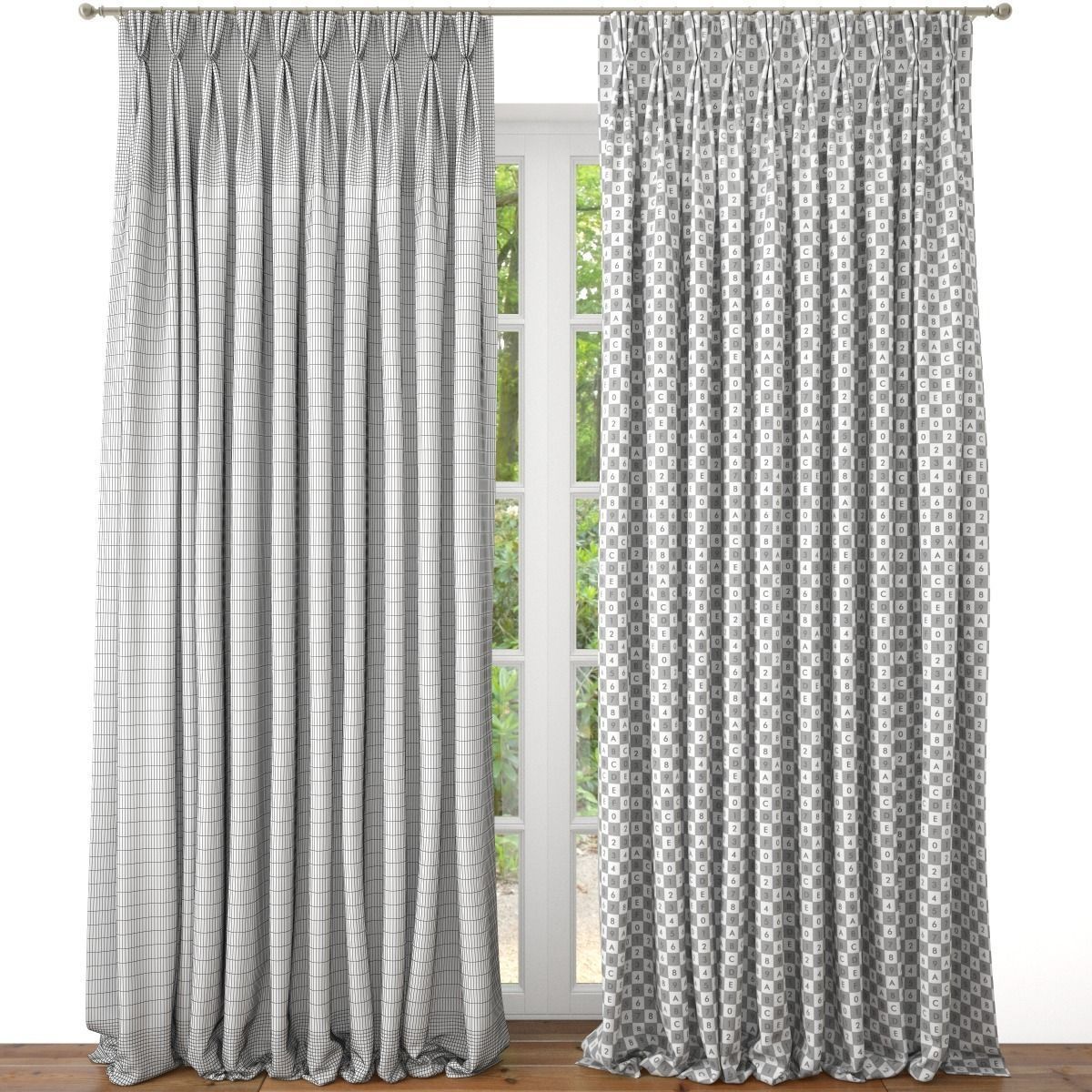 Curtain velvet 3D model_4