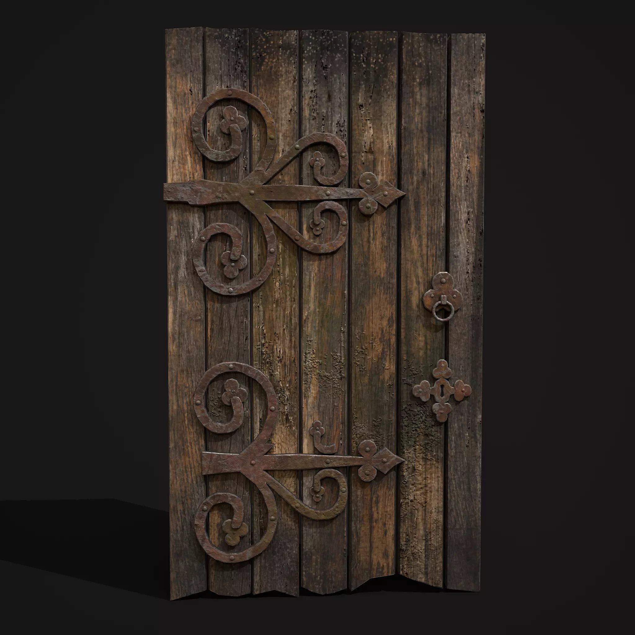 Medieval Fantasy Door Low-poly 3D model