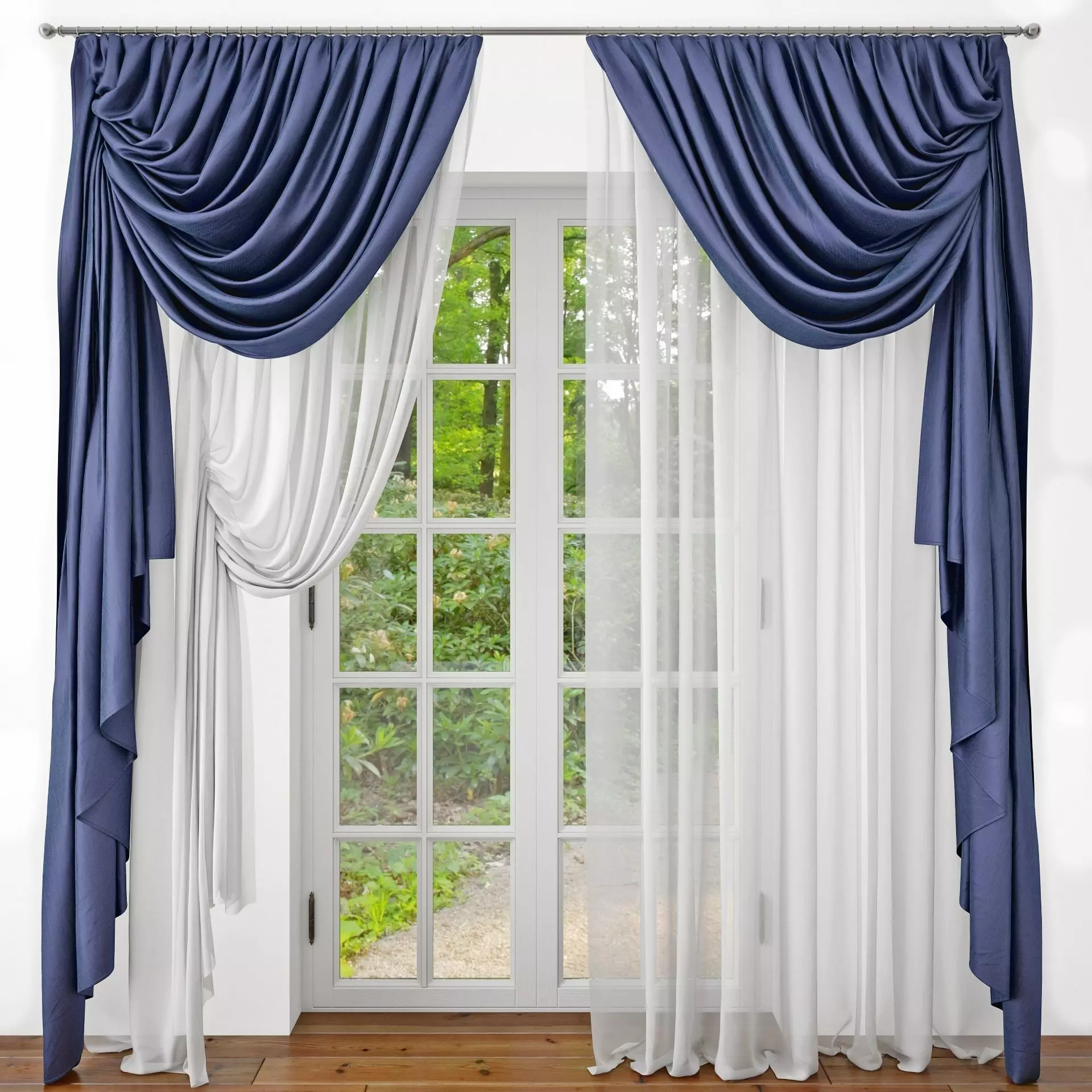 Curtains and drapes for living room 3D model
