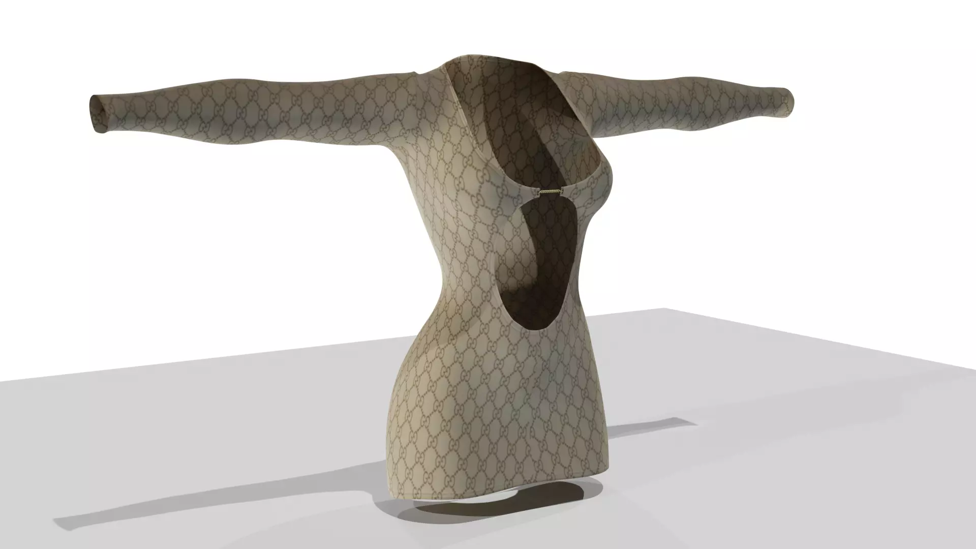 Dress with 5 different patterns Low-poly 3D model_0