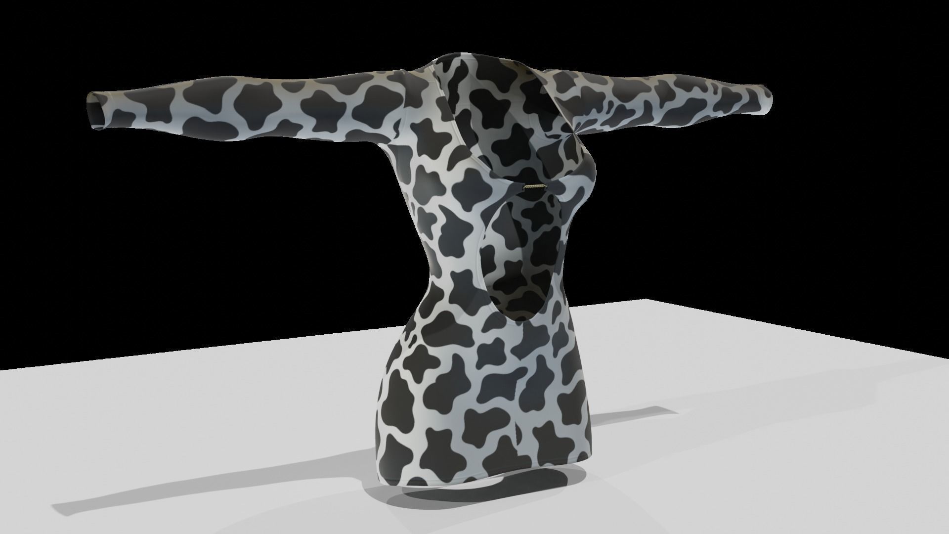 Dress with 5 different patterns Low-poly 3D model_1