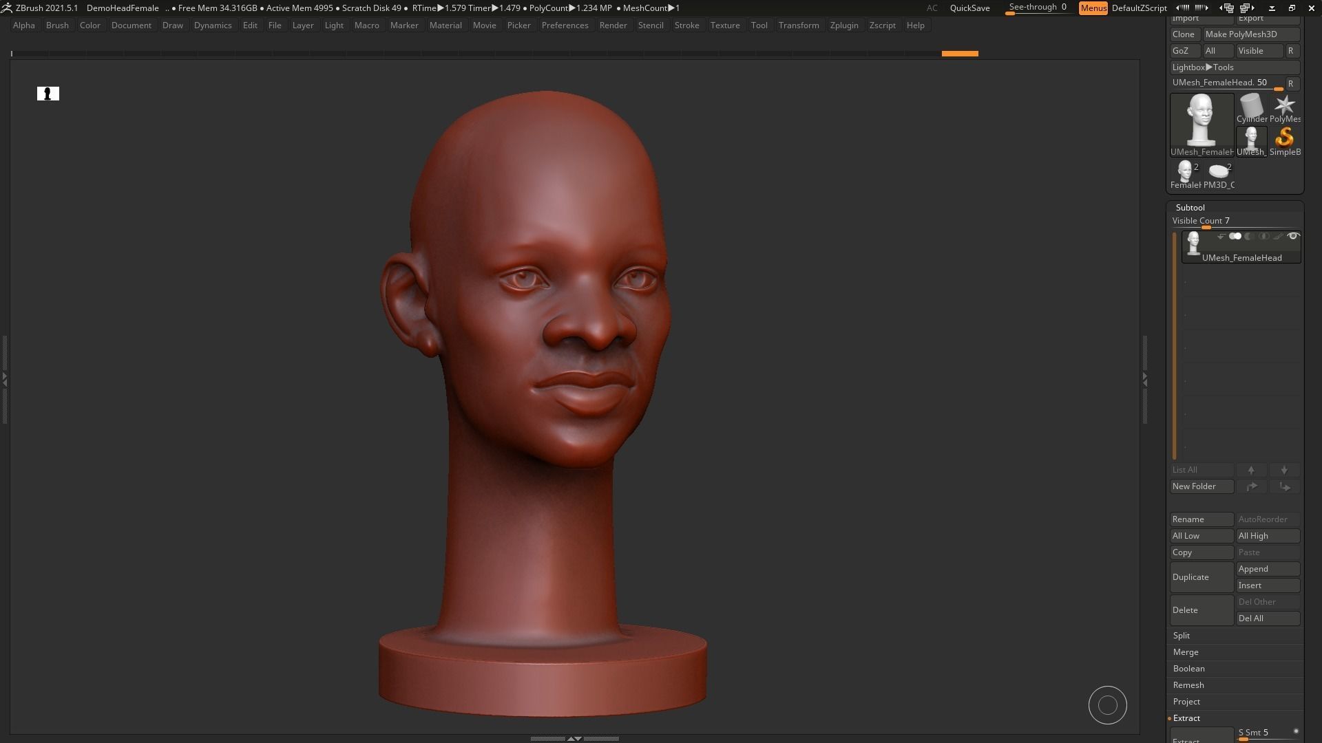 human head modern sculpture 3d print model 109 3D print model_3