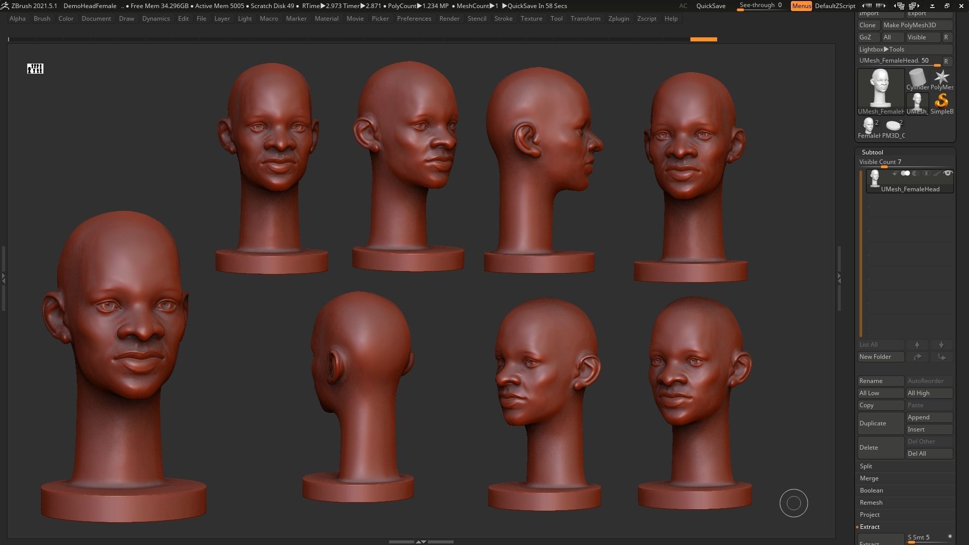 human head modern sculpture 3d print model 109 3D print model_5