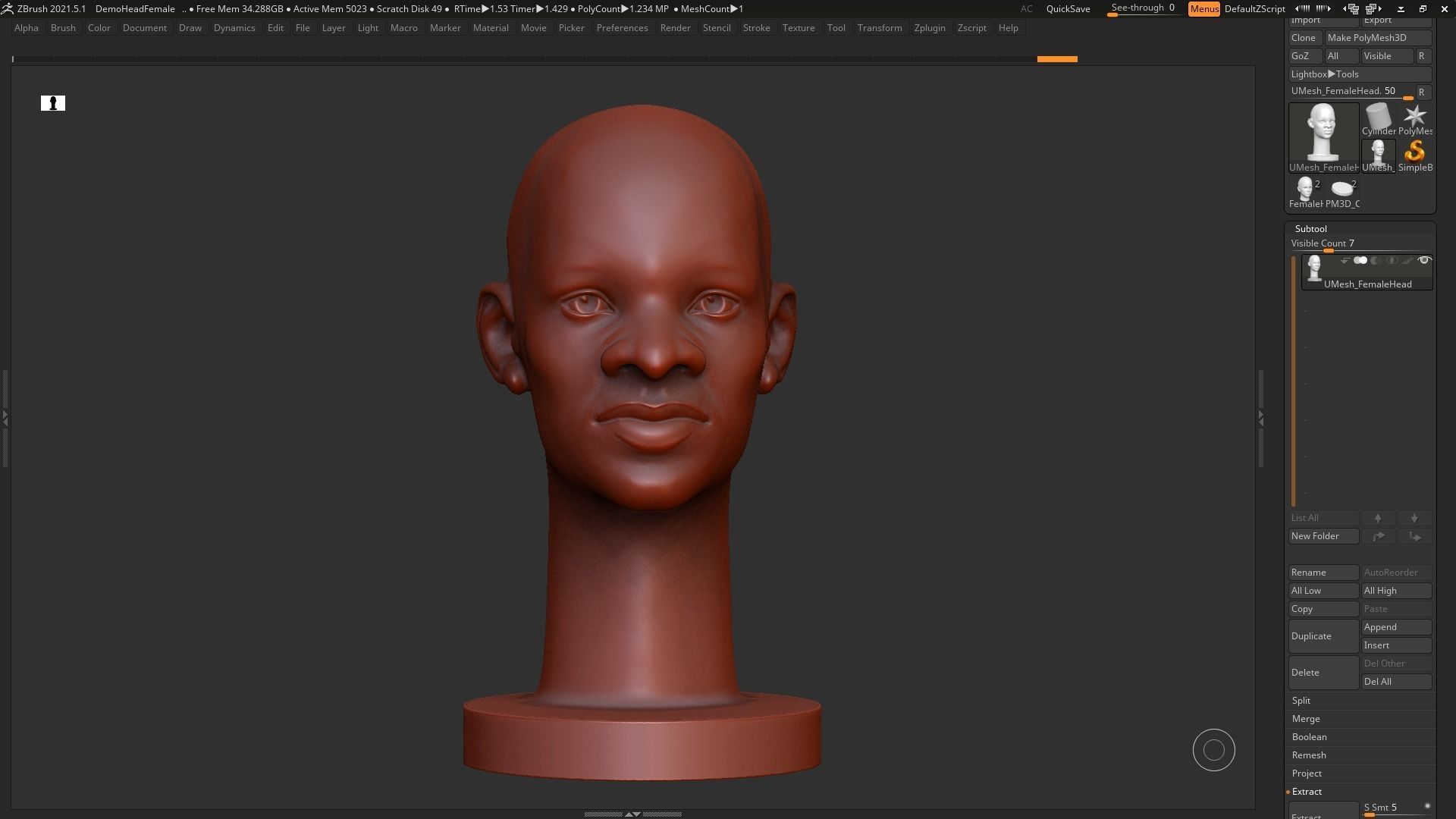 human head modern sculpture 3d print model 109 3D print model_6