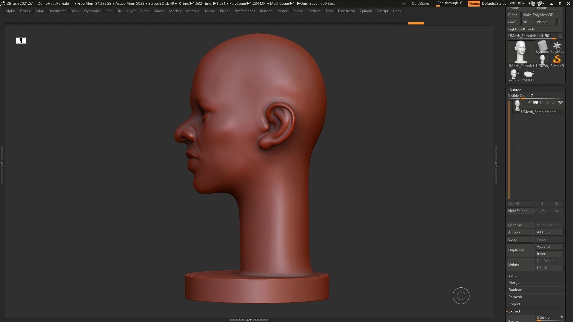 human head modern sculpture 3d print model 109 3D print model_12