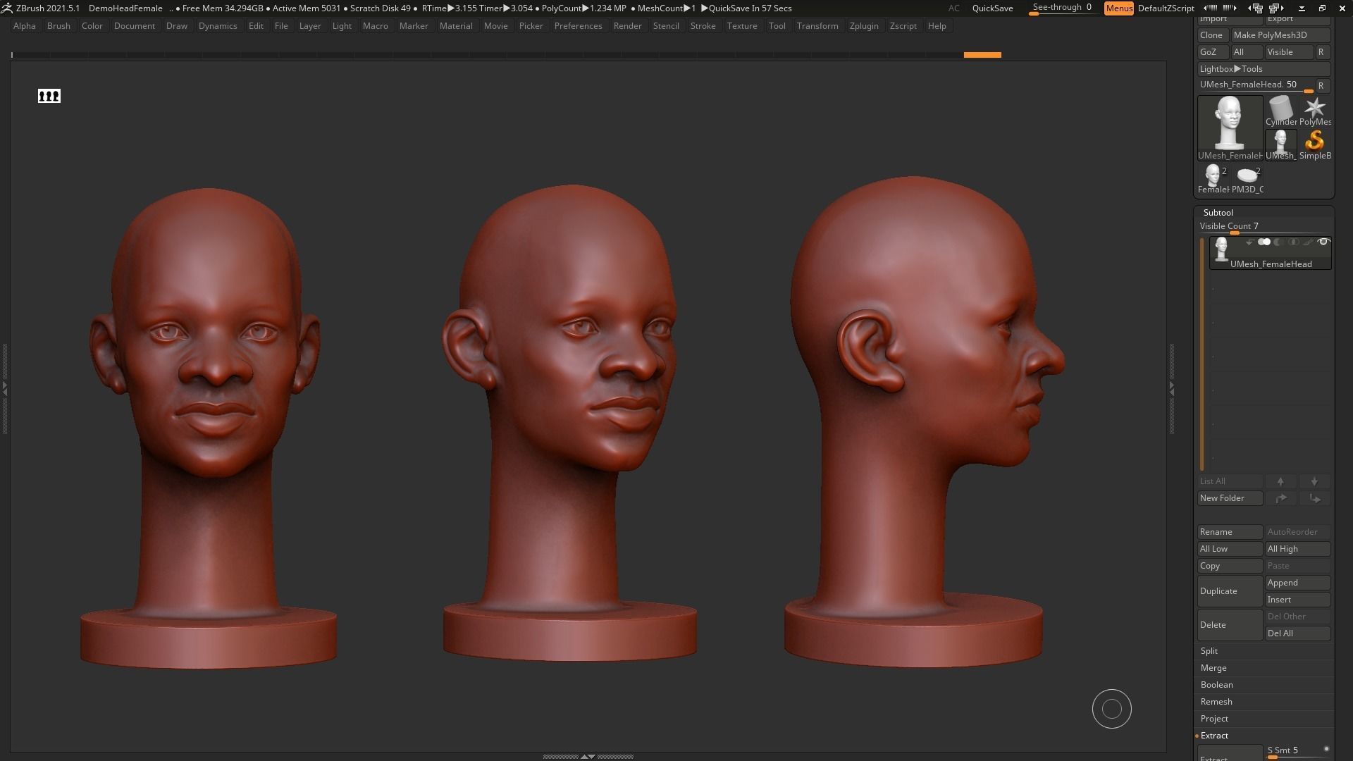 human head modern sculpture 3d print model 109 3D print model_4