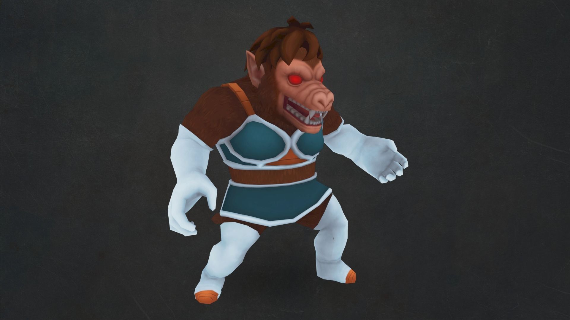 Gine transforming into Oozaru Low-poly 3D model_3