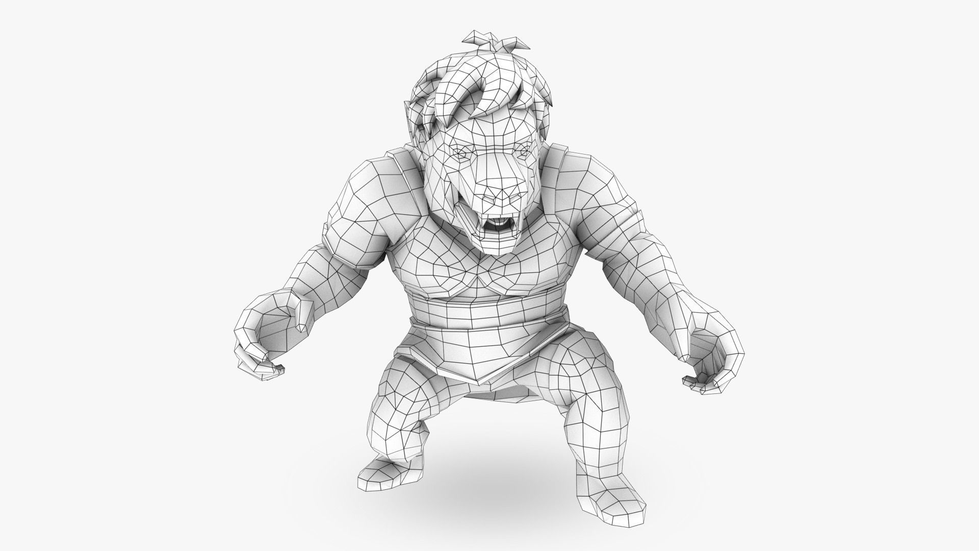 Gine transforming into Oozaru Low-poly 3D model_7
