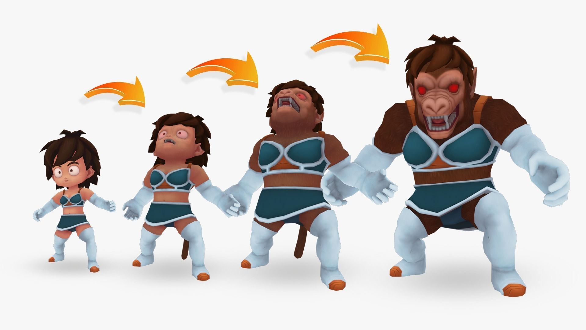 Gine transforming into Oozaru Low-poly 3D model_11