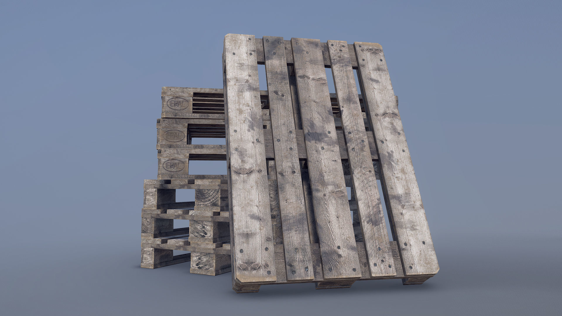 Cargo Wood Pallets Collars Cover EUR EPAL vr-3 Low-poly 3D model_10