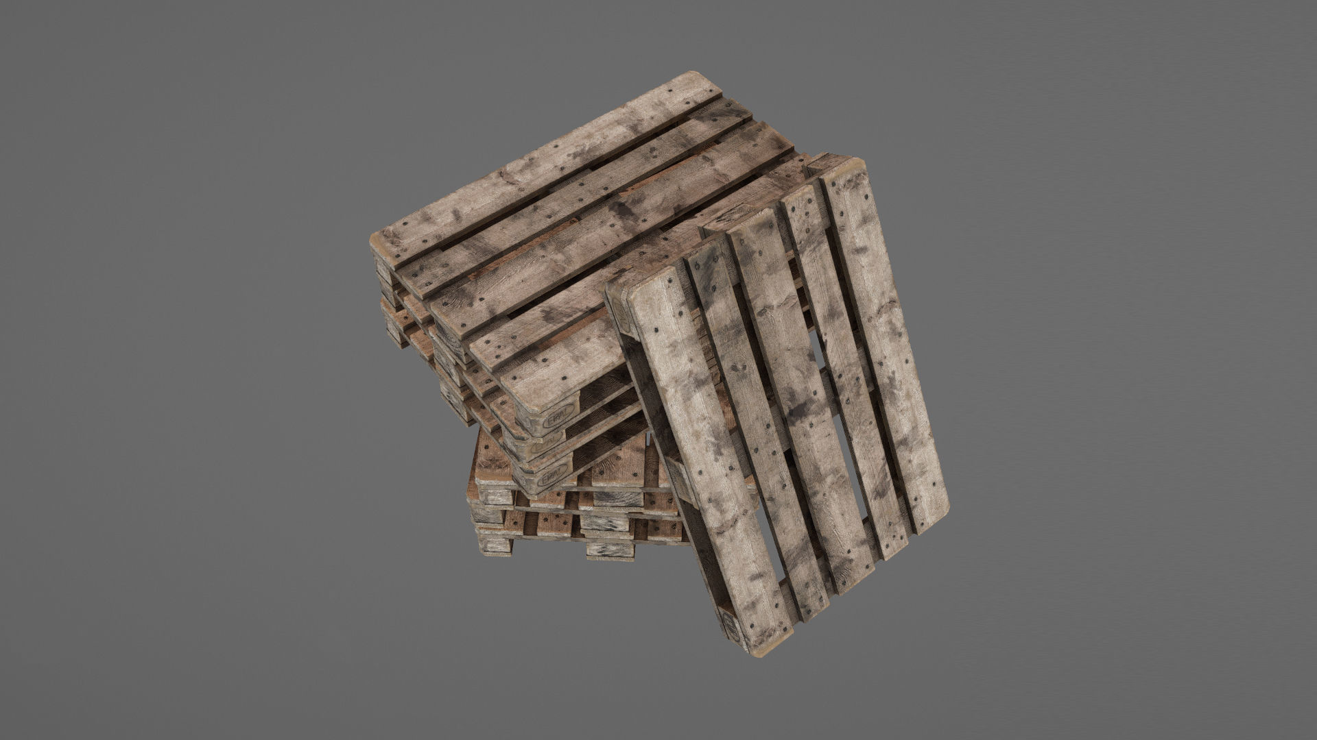 Cargo Wood Pallets Collars Cover EUR EPAL vr-3 Low-poly 3D model_17