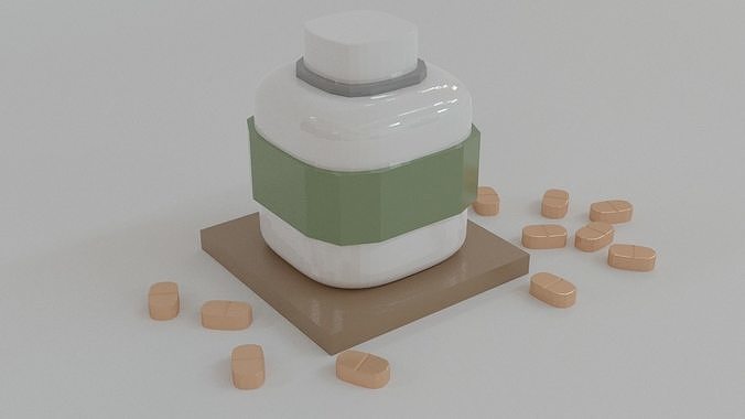 Medicine bottle 3D model Free 3D model