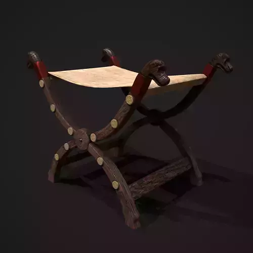 Viking Decorative Stool Low-poly 3D model