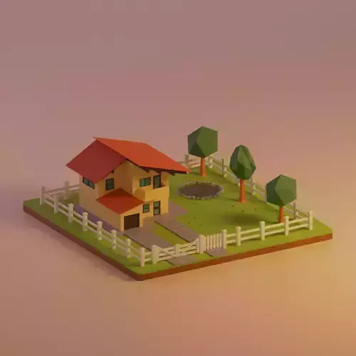 House Diorama low poly