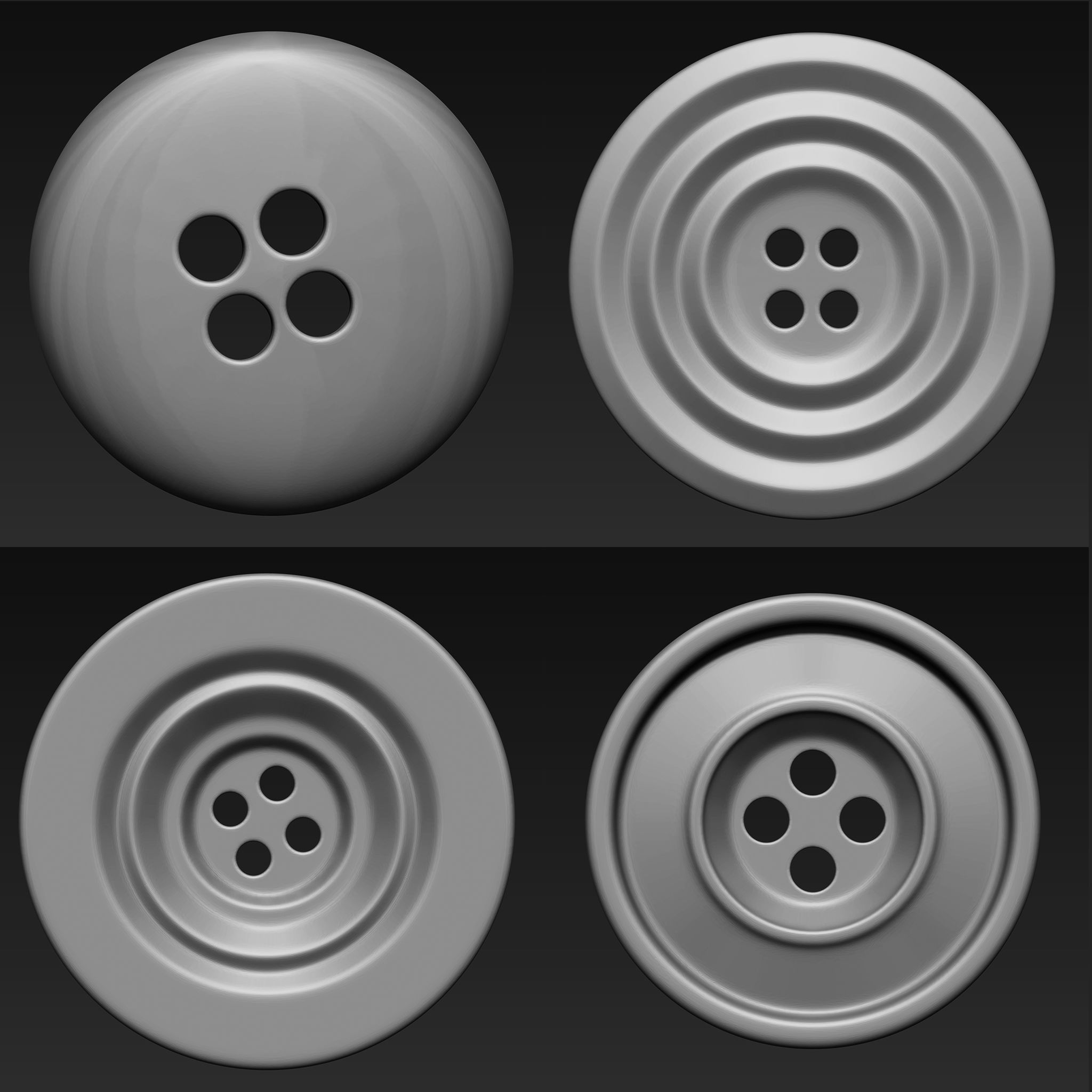 Buttons Collection IMM Brush Pack 30 in One 3D model_7