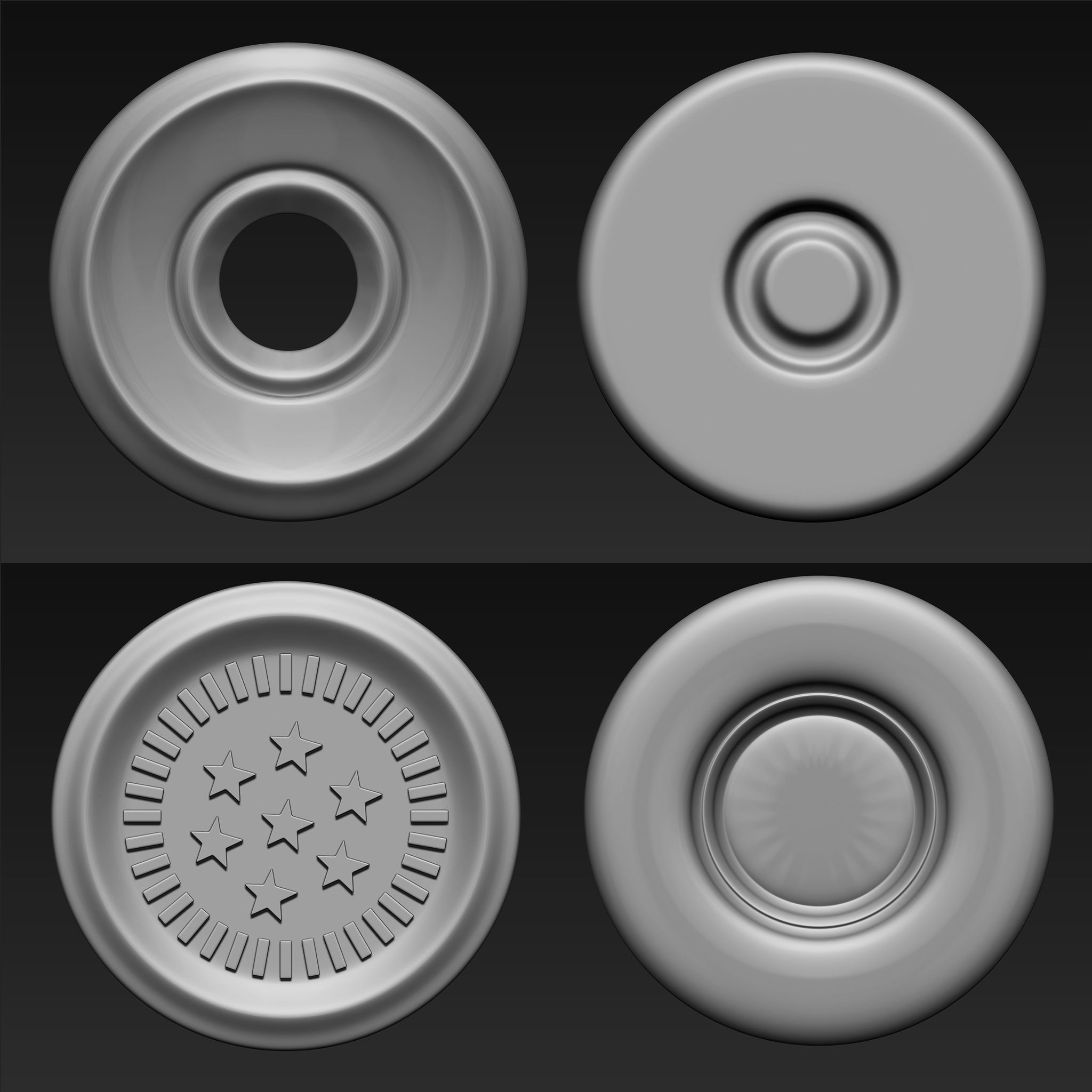 Buttons Collection IMM Brush Pack 30 in One 3D model_3