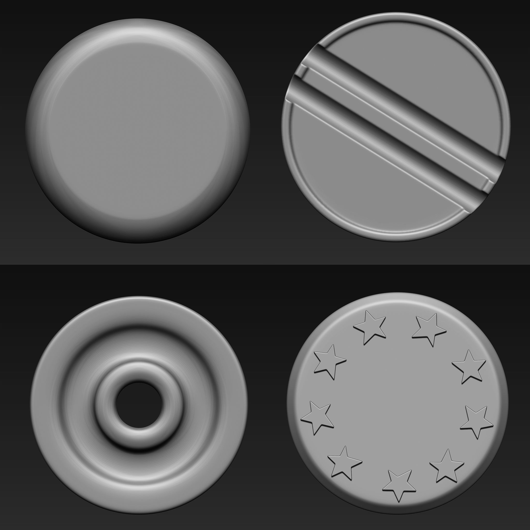 Buttons Collection IMM Brush Pack 30 in One 3D model_2